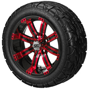 LSI 14" Casino Black & Red Wheel and Lifted Tire Combo