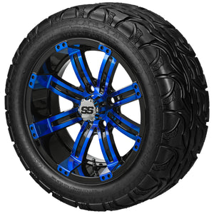 LSI 14" Casino Black & Blue Wheel and Lifted Tire Combo