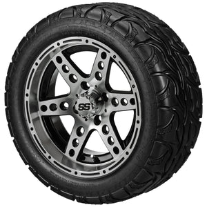 LSI 14" Chaos Black & Machined Wheel and Lifted Tire Combo