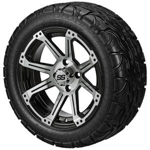 LSI 14" Rampage Black & Machined Wheel and Lifted Tire Combo