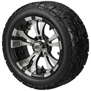 LSI 14" Warlock Black & Machined Wheel and Lifted Tire Combo