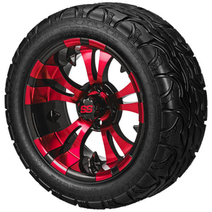 LSI 14" Warlock Black & Red Wheel and Lifted Tire Combo