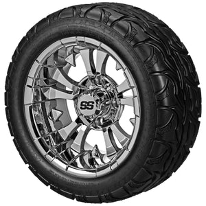 LSI 14" Warlock Mirror Wheel and Lifted Tire Combo