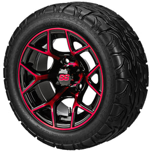 LSI 14" Ninja Black & Red Wheel and Lifted Tire Combo