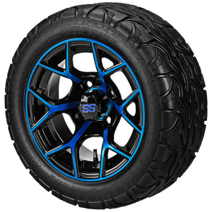 LSI 14" Ninja Black & Blue Wheel and Lifted Tire Combo