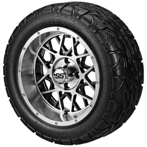 LSI 14" Black Widow Black & Machined Wheel and Lifted Tire Combo