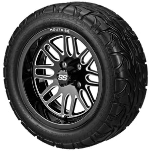 LSI 14" Sinister Black & Machined Wheel and Lifted Tire Combo