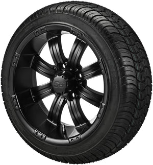 LSI 14" Casino Matte Black Wheel and Low Profile Tire Combo