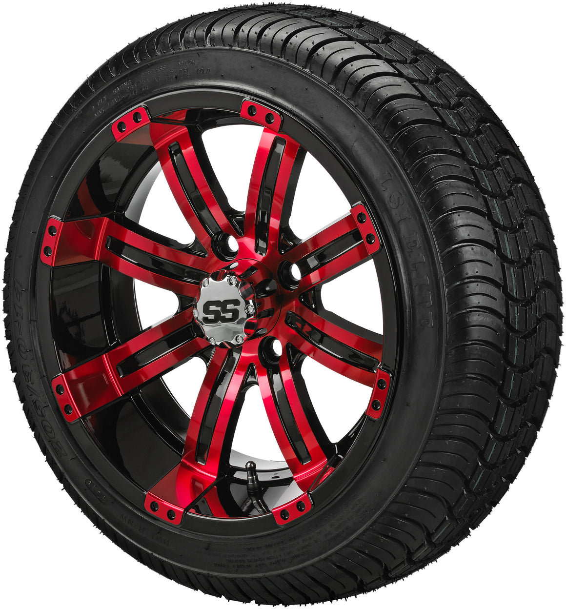 LSI 14" Casino Black & Red Wheel and Low Profile Tire Combo