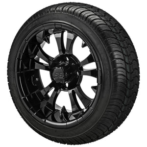 LSI 14" Warlock Gloss Black Wheel and Low Profile Tire Combo