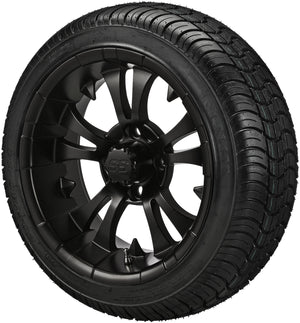 LSI 14" Warlock Matte Black Wheel and Low Profile Tire Combo