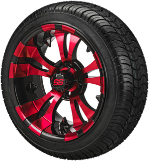 LSI 14" Warlock Black & Red Wheel and Low Profile Tire Combo