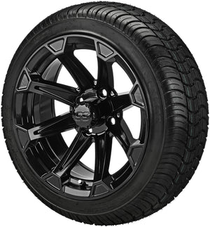 LSI 14" Viking Gloss Black Wheel and Low Profile Tire Combo