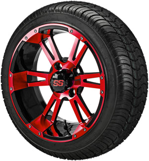 LSI 14" Raptor Black & Red Wheel and Low Profile Tire Combo