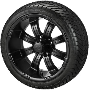 LSI 14" Casino Matte Black Wheel and Low Profile Tire Combo