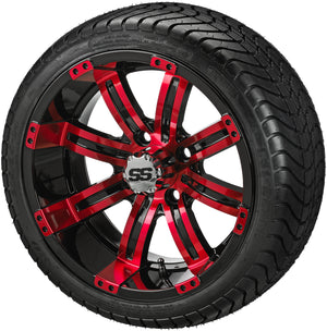 LSI 14" Casino Black & Red Wheel and Low Profile Tire Combo