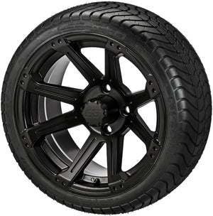 LSI 14" Rampage Matte Black Wheel and Low Profile Tire Combo