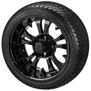 LSI 14" Warlock Gloss Black Wheel and Low Profile Tire Combo