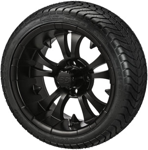 LSI 14" Warlock Matte Black Wheel and Low Profile Tire Combo