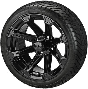 LSI 14" Viking Gloss Black Wheel and Low Profile Tire Combo