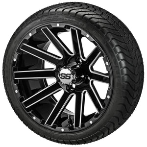 LSI 14" Venom Black & Machined Wheel and Low Profile Tire Combo