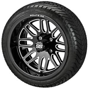 LSI 14" Sinister Black & Machined Wheel and Low Profile Tire Combo