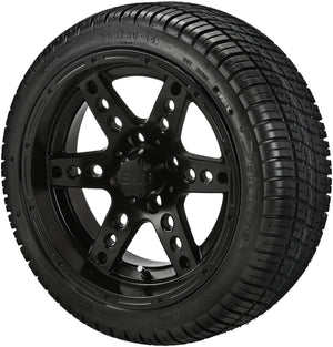 LSI 14" Chaos Matte Black Wheel and Low Profile Tire Combo