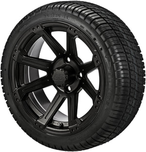 LSI 14" Rampage Matte Black Wheel and Low Profile Tire Combo