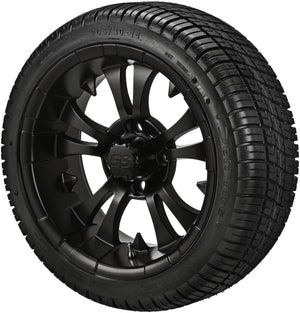 LSI 14" Warlock Matte Black Wheel and Low Profile Tire Combo