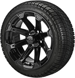 LSI 14" Viking Gloss Black Wheel and Low Profile Tire Combo