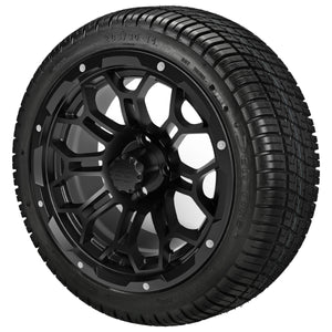 LSI 14" Hercules Gloss Black Wheel and Low Profile Tire Combo