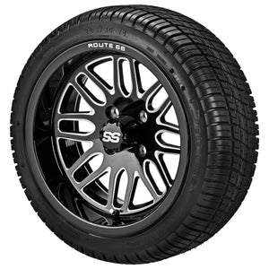 LSI 14" Sinister Black & Machined Wheel and Low Profile Tire Combo