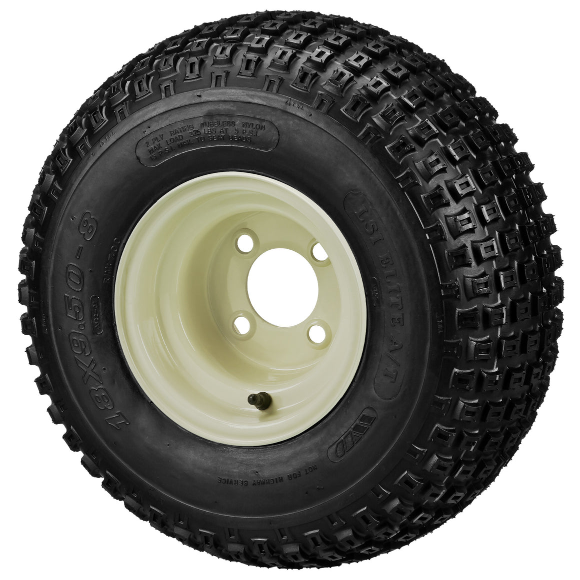 LSI 8" Almond Steel Wheel and Tire Combo (Centered)(Yamaha)