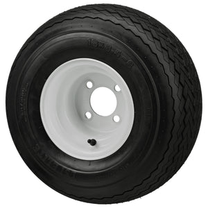 LSI 8" White Steel Wheel and Tire Combo (Centered)