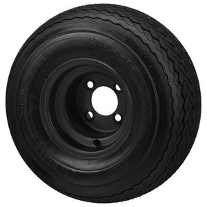 LSI 8" Flat Black Steel Wheel and Tire Combo (Centered)