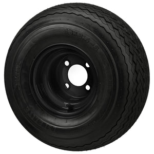 LSI 8" Gloss Black Steel Wheel and Tire Combo (Centered)