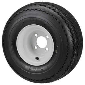 LSI 8" White Steel Wheel and Tire Combo (Centered)