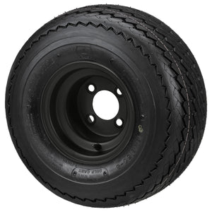 LSI 8" Flat Black Steel Wheel and Tire Combo (Centered)