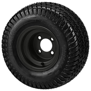 LSI 8" Flat Black Steel Wheel and Tire Combo (Centered)