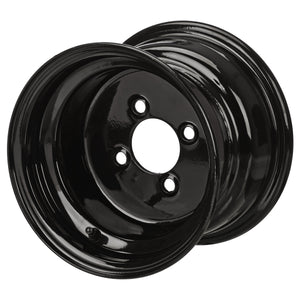10" Offset Steel Wheels on Black Trail Tires Combo