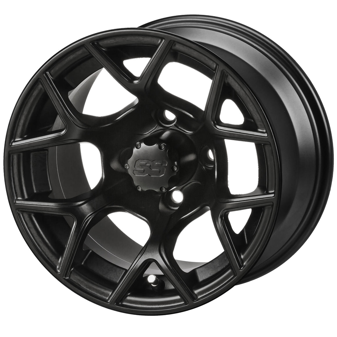 12" Ninja Matte Black Golf Cart Wheel