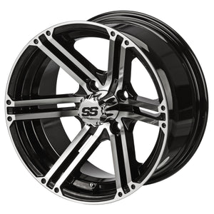 15" Yukon Black/Machined on 23x10.00-15 Black Trail Tires