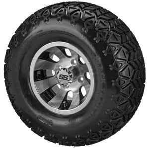 10" Gunslinger Wheels on Black Trail Tires Combo