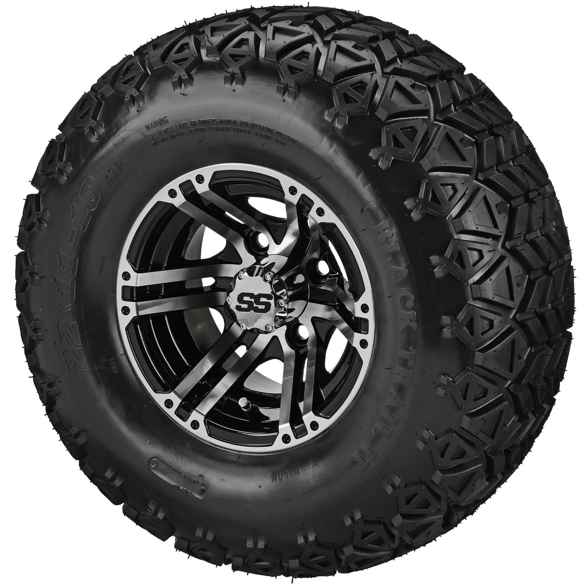 10" Yukon Wheels on Black Trail Tires Combo
