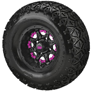 10" Revenge Matte Black Wheels on 22x11.00-10 Black Trail II Tires