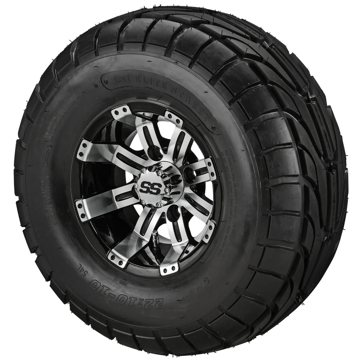 10" Casino Wheels on 22x10.00-10 LSI Elite A/T Tires Combo