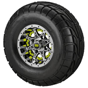 10" Revenge Black/Machined on 22x10.00-10 LSI Elite A/T Tire