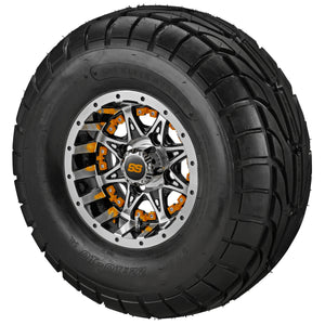10" Revenge Black/Machined on 22x10.00-10 LSI Elite A/T Tire