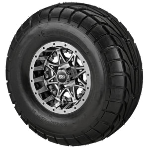 10" Revenge Black/Machined on 22x10.00-10 LSI Elite A/T Tire