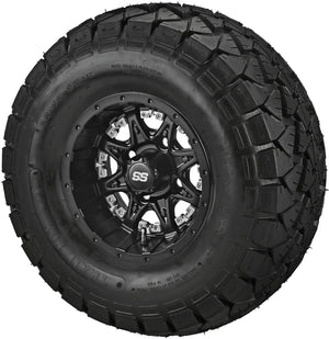 10" Revenge Matte Black Wheels on 22x10.00-10 Trail Fox A/T Tires